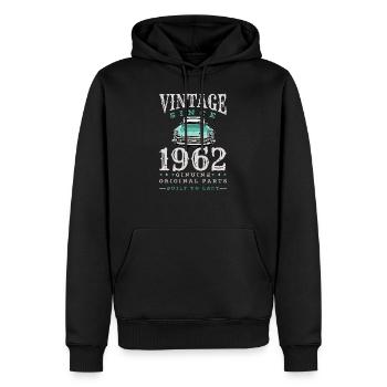 Vintage 1962 62 Anniversaire Rétro Millésime cadeau - Sweat à capuche Premium bio Homme - noir - Devant - Nico (187cm)