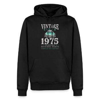 Vintage 1975 75 Anniversaire Rétro Millésime cadeau - Sweat à capuche Premium bio Homme - noir - Devant - Nico (187cm)