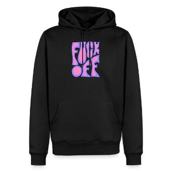 Fuck off - Männer Premium Bio Hoodie - Schwarz - Vorne - Nico (187cm)