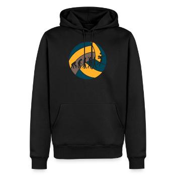 Volley-ball evolution Ball cadeau joueur - Sweat à capuche Premium bio Homme - noir - Devant - Nico (187cm)