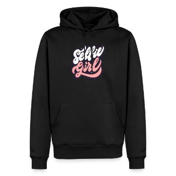 Fille de selfie - Sweat à capuche Premium bio Homme - noir - Devant - Nico (187cm)