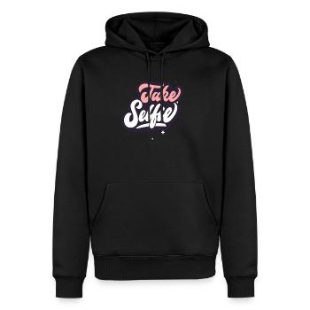 Noch ein Selfie - Männer Premium Bio Hoodie - Schwarz - Vorne - Nico (187cm)