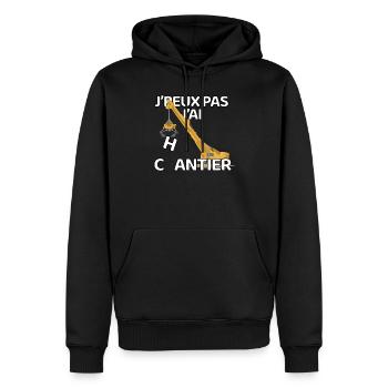 J’peux pas j’ai chantier - Sweat à capuche Premium bio Homme - noir - Devant - Nico (187cm)