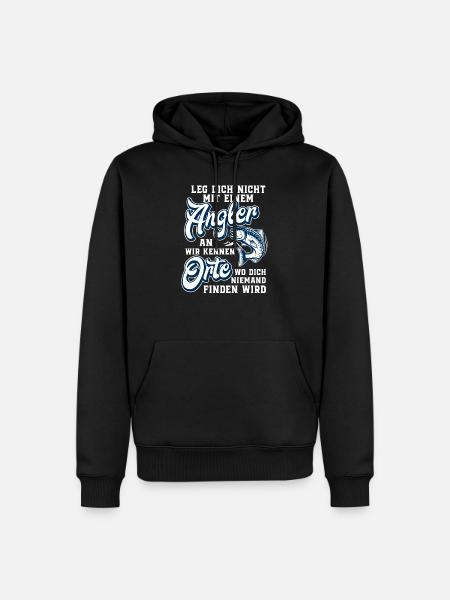 Angler Spruch - Männer Premium Bio Hoodie - Schwarz