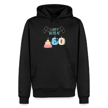 Alles Gute zum Geburtstag 60 / happy birthday 60 - Männer Premium Bio Hoodie - Schwarz - Vorne - Nico (187cm)