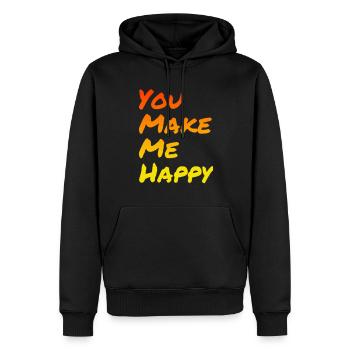 You make me happy (dégradé) - Sweat à capuche Premium bio Homme - noir - Devant - Nico (187cm)