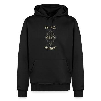 Fahrrad Akku Rad Natur radeln lustig humor - Männer Premium Bio Hoodie - Schwarz - Vorne - Nico (187cm)