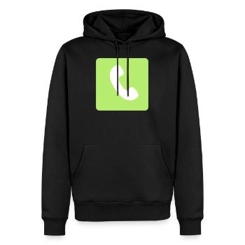 Anruf antwortet - Männer Premium Bio Hoodie - Schwarz - Vorne - Nico (187cm)