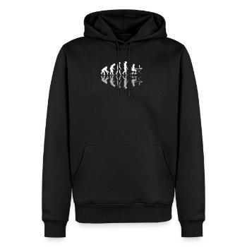 Evolution femme Accueil Office bureau cadeau de bureau - Sweat à capuche Premium bio Homme - noir - Devant - Nico (187cm)