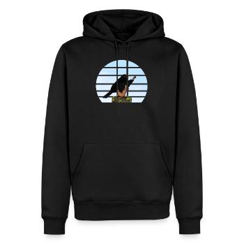 Merle avec l’oiseau de la guitare Dessin d’oiseau - Sweat à capuche Premium bio Homme - noir - Devant - Nico (187cm)