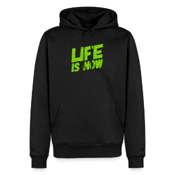carpe diem - Sweat à capuche Premium bio Homme - noir - Devant - Nico (187cm)