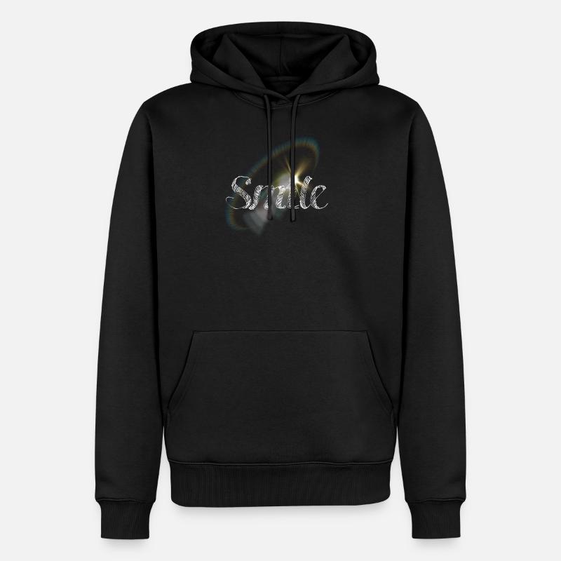 Lächeln Stern - Männer Premium Bio Hoodie - Schwarz