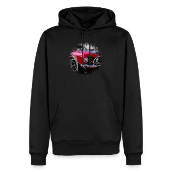 Voiture - Sweat à capuche Premium bio Homme - noir - Devant - Nico (187cm)