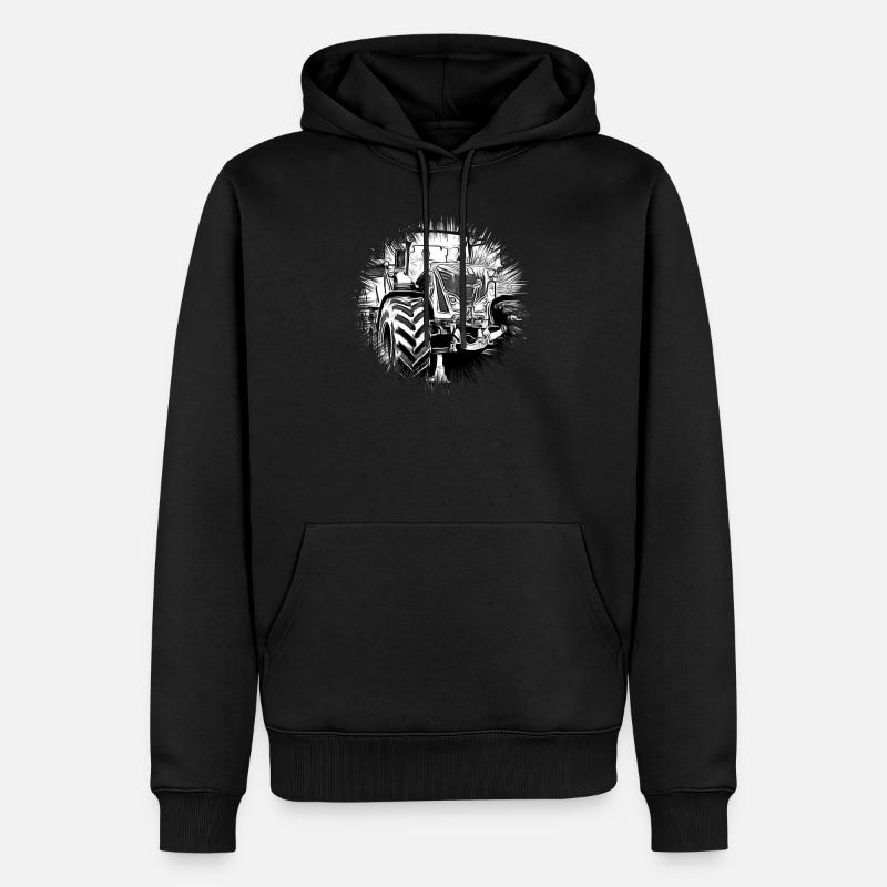 Traktor - Männer Premium Bio Hoodie - Schwarz