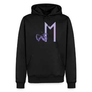 dragon violet avec rune m - Sweat à capuche Premium bio Homme - noir - Devant - Nico (187cm)