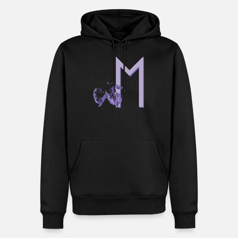 dragon violet avec rune m - Sweat à capuche Premium bio Homme - noir