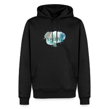 Pensez positif - citation motivationnelle - Sweat à capuche Premium bio Homme - noir - Devant - Nico (187cm)
