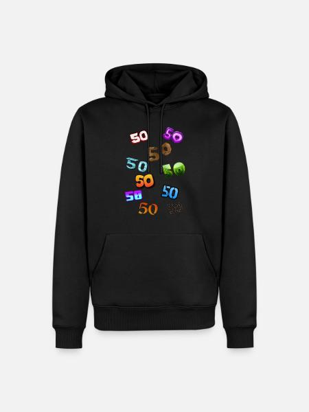 50. Geburtstag, 50. Geburtstag, 50. Geburtstag - Männer Premium Bio Hoodie - Schwarz