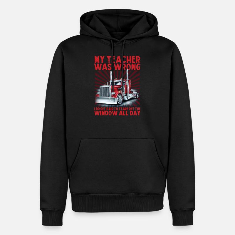 My Teacher Was Wrong - Sweat à capuche Premium bio Homme - noir