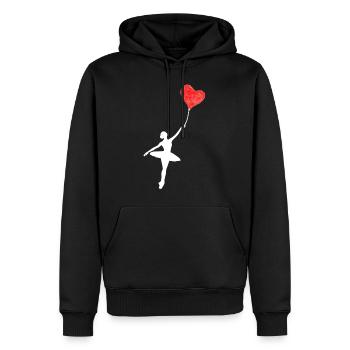 Ballerina mit Herz Luftballons Balletliebe - Männer Premium Bio Hoodie - Schwarz - Vorne - Nico (187cm)
