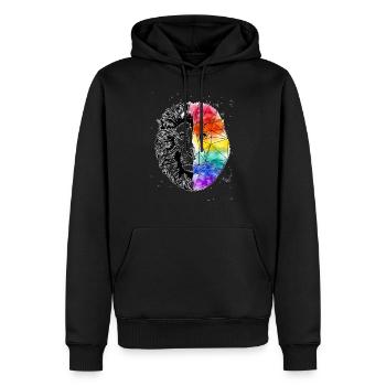Lion couleur design original - Sweat à capuche Premium bio Homme - noir - Devant - Nico (187cm)