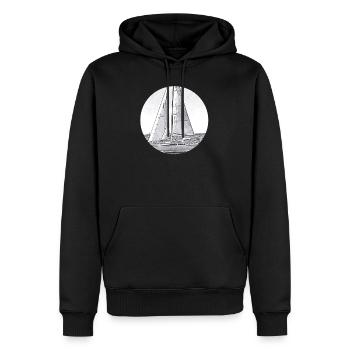 Voile - Sweat à capuche Premium bio Homme - noir - Devant - Nico (187cm)