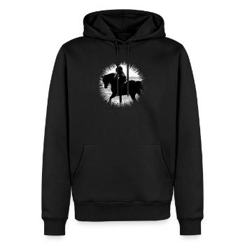 Monter - Sweat à capuche Premium bio Homme - noir - Devant - Nico (187cm)