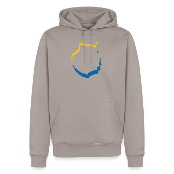 Grandes îles Canaries - Sweat à capuche Premium bio Homme - taupe - Devant - Nico (187cm)