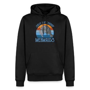 Save The Chubby Mermaids Vintage Sunset - Sweat à capuche Premium bio Homme - noir - Devant - Nico (187cm)