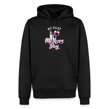 Erster Muttertag - Männer Premium Bio Hoodie - Schwarz - Vorne - Nico (187cm)