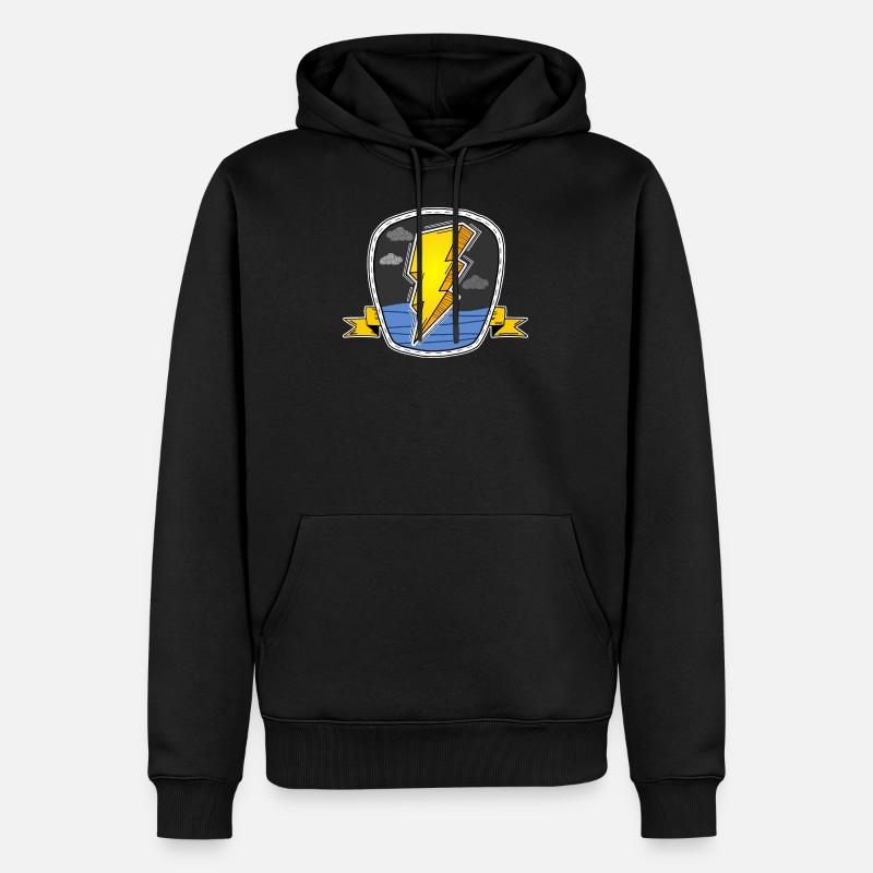 Lightning Shield - Men’s Premium Organic Hoodie - black