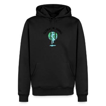 Global Warming - Men’s Premium Organic Hoodie - black - Front - Nico (187cm)