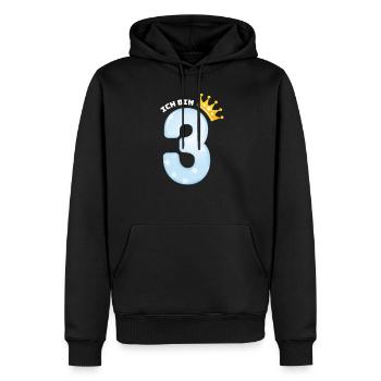 3 anniversaire année couronne Ballon Cadeau garçon - Sweat à capuche Premium bio Homme - noir - Devant - Nico (187cm)