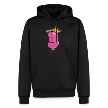 3 Geburtstag Jahre Krone Luftballon Geschenk - Männer Premium Bio Hoodie - Schwarz - Vorne - Nico (187cm)