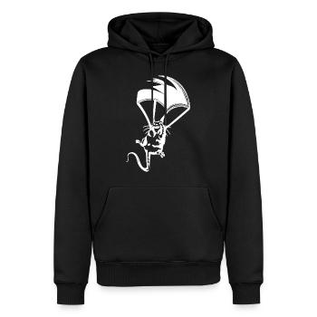Ratte Fallschirm Graffiti Banksy Street Art - Männer Premium Bio Hoodie - Schwarz - Vorne - Nico (187cm)