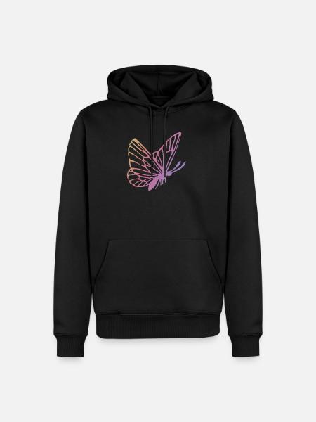 butterfly - Männer Premium Bio Hoodie - Schwarz