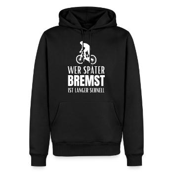 Lustiger Fahrrad Spruch Mountainbike - Männer Premium Bio Hoodie - Schwarz - Vorne - Nico (187cm)