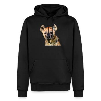 Hyène - Sweat à capuche Premium bio Homme - noir - Devant - Nico (187cm)