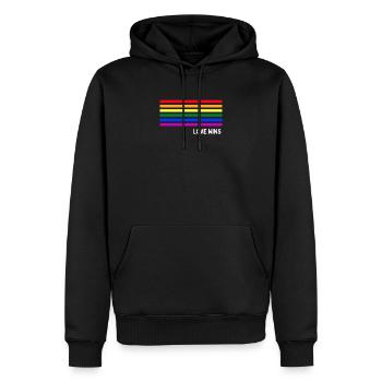 lgbtq, lgbt, gay pride, schwul, regenbogen, pride - Männer Premium Bio Hoodie - Schwarz - Vorne - Nico (187cm)