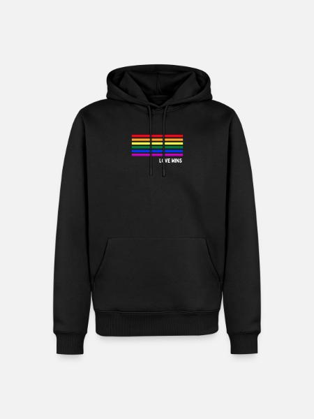 lgbtq, lgbt, gay pride, schwul, regenbogen, pride - Ekologisk premiumluvtröja herr - svart