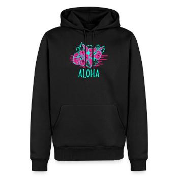 Aloha Hibiskus Floral Hawaii Geschenk Surfer kona - Männer Premium Bio Hoodie - Schwarz - Vorne - Nico (187cm)