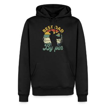 Meilleur papa By Par Vintage Retro - Sweat à capuche Premium bio Homme - noir - Devant - Nico (187cm)