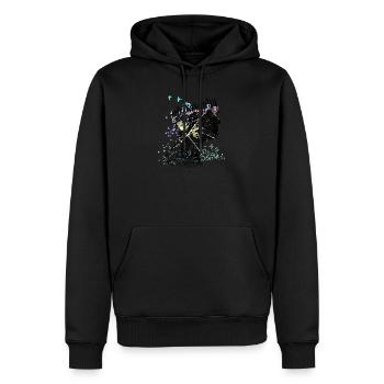 Philosophie - Männer Premium Bio Hoodie - Schwarz - Vorne - Nico (187cm)