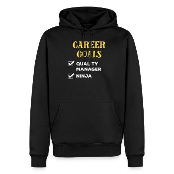 Quality Manager Career Goals Cool Gift - Sweat à capuche Premium bio Homme - noir - Devant - Nico (187cm)
