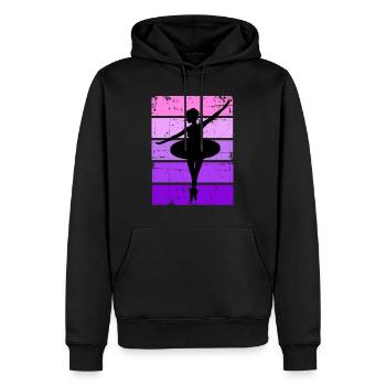 Ballerine Ballerine Danseuse Pink - Sweat à capuche Premium bio Homme - noir - Devant - Nico (187cm)