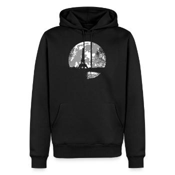 Vollmond und Wetten - Eiffelturm - Männer Premium Bio Hoodie - Schwarz - Vorne - Nico (187cm)