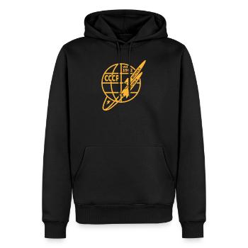 URSS vostok cadeau Gagarine Russie astronaute - Sweat à capuche Premium bio Homme - noir - Devant - Nico (187cm)