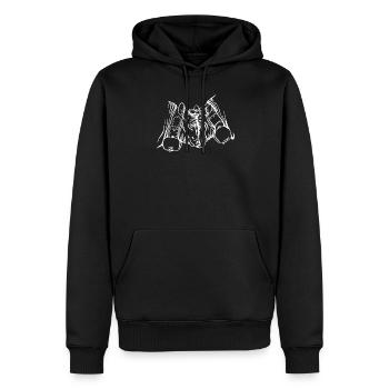Vache d'hérens,eringer - Sweat à capuche Premium bio Homme - noir - Devant - Nico (187cm)