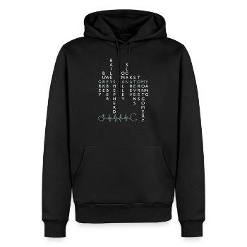 Grey’s Anatomy Cast Names - Sweat à capuche Premium bio Homme - noir - Devant - Nico (187cm)