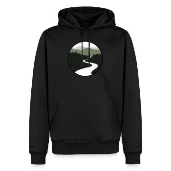 Logo Natur - Männer Premium Bio Hoodie - Schwarz - Vorne - Nico (187cm)